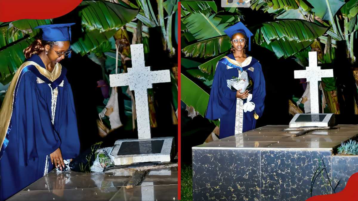 KCA graduate takes degree to her father’s grave in emotional tribute: “You deserver flowers”