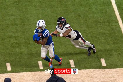 Josh Downs claims over-the-shoulder toe-tap catch
