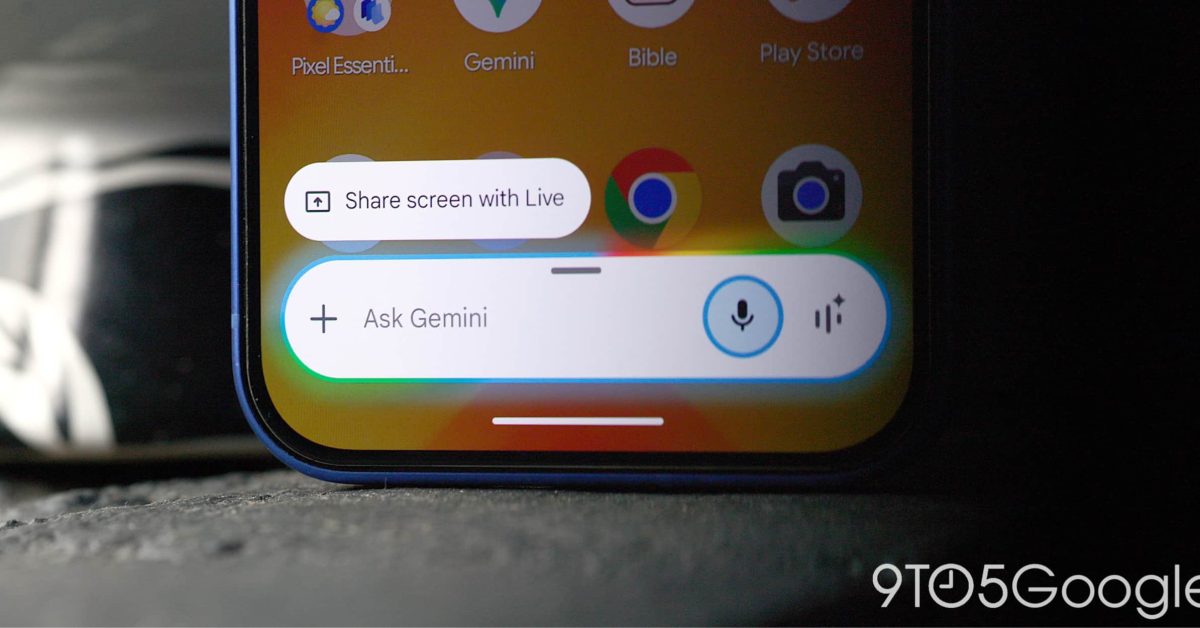 Gemini overlay switching to fullscreen glow on Android