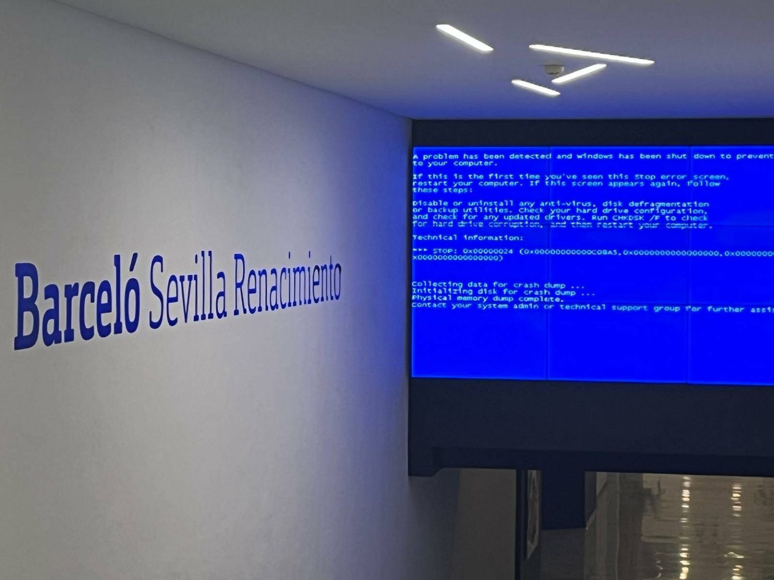Sevile: Famed for blue skies and now Blue Screens of Death