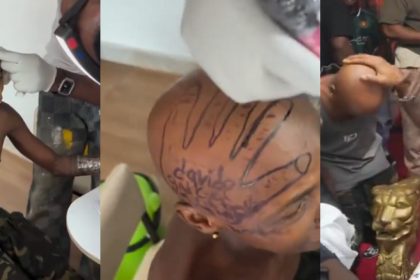 Kolu Tattoos Spot Davido Touched on His Head During Carter Efe’s Livestream