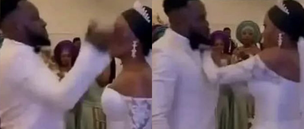 Moment Bride and Groom Fight Publicly Over Male Guest