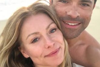 Kelly Ripa’s two sons tower over famous parents in rare family photo from tropical beach vacation
