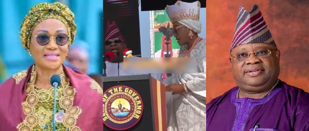 Fans React After Remi Tinubu Stops Governor Adeleke From Singing On Stage