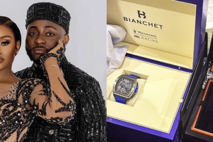 Davido Gifts Chioma A Diamond-Studded Watch In Lavish ‘His And Hers’ Surprise