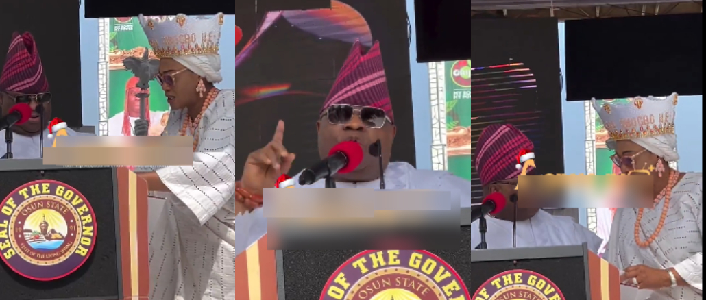 Drama As Remi Tinubu Threatens to Silence Gov. Adeleke for Singing Mid-Speech
