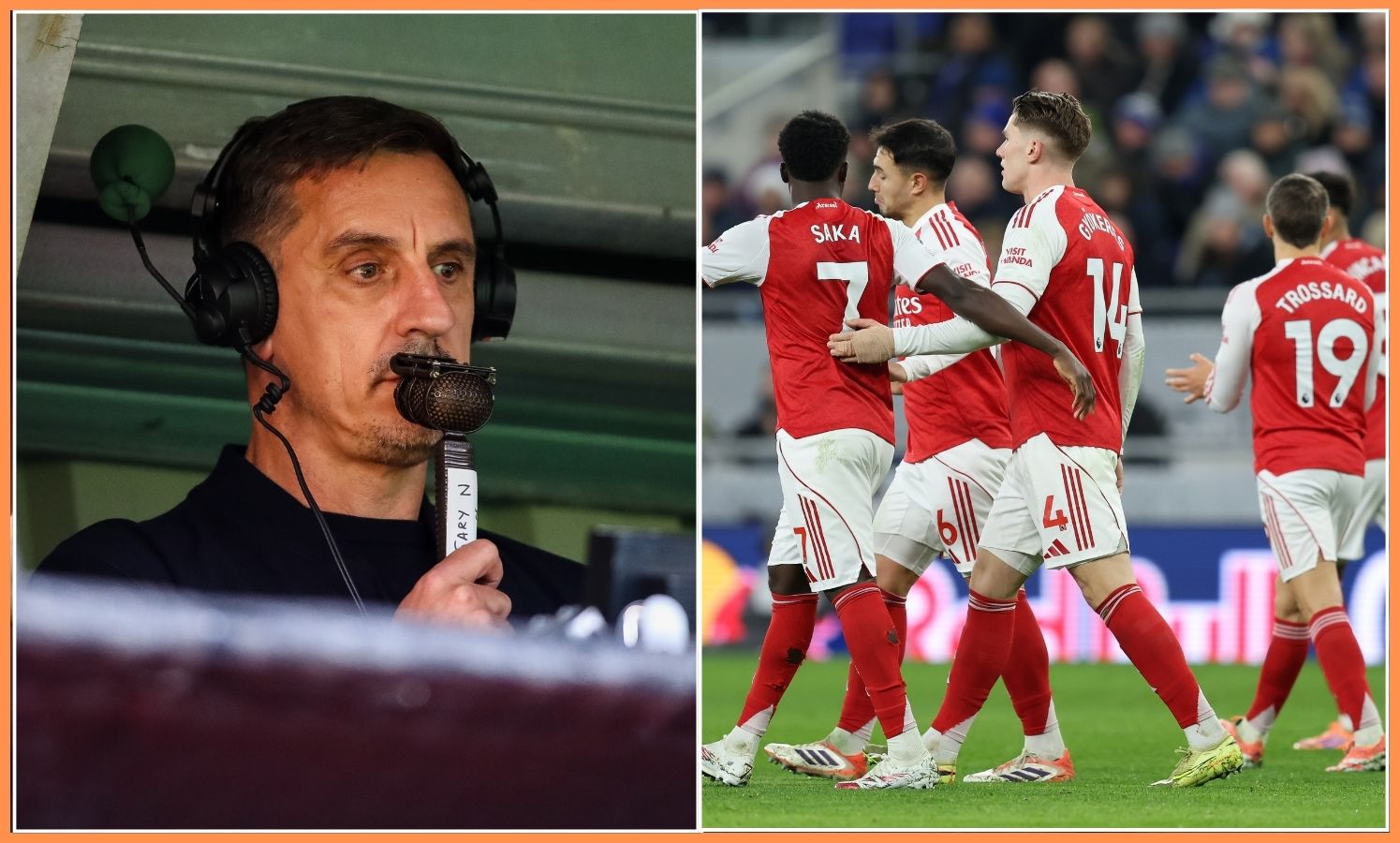 “He’s offered nothing” – Gary Neville slams Arsenal star’s invisible performance vs Liverpool