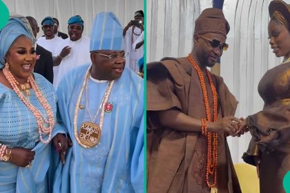 Governor Adeleke stirs reactions over utterance that he shares same taste in women as his son at wedding