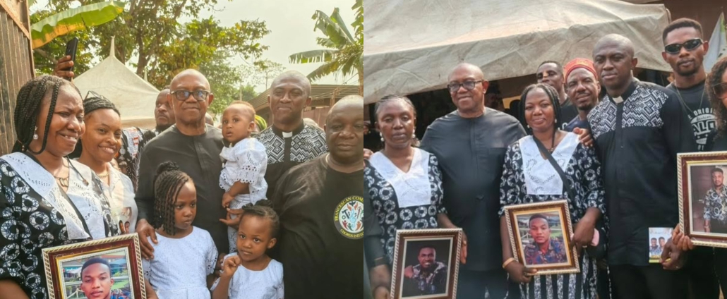 “This Is a National Loss”-Peter Obi Attends Burial of 3 Brothers K!lled in Great Nigeria Insurance House Fire