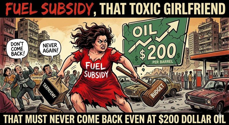 Subsidy, that toxic girlfriend that must never come back even at $200 dollar oil